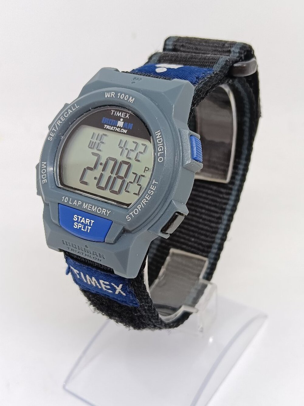 Timex Ironman T5K385 Unisex 39mm Digital Display Gray / Blue Resin Sports Watch